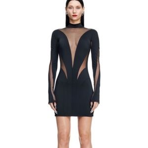 Mugler H&M Mesh Paneled Mini Dress - XS New with Tags